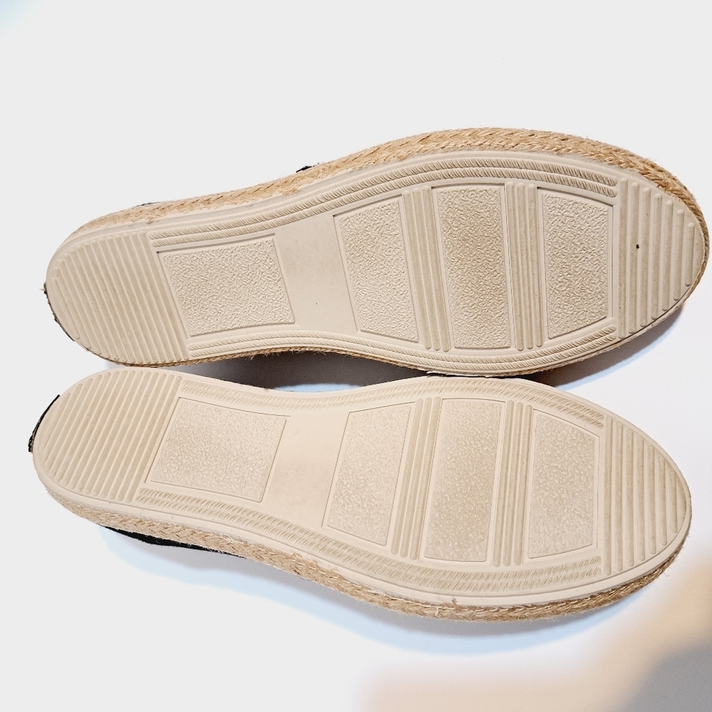 Inkkas Black Global Flat Woven Espadrille Slip On Shoes Size 9.5 - Picture 8 of 9